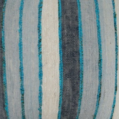 Saro Lifestyle Striped Poly Filled Throw Pillow, Blue, 20" X 20" 2 Saro Lifestyle Striped Poly Filled Throw Pillow, Blue, 20" X 20" - Image 2