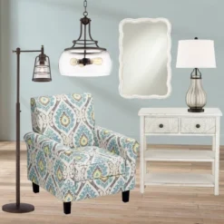 Franklin Iron Works Arian Rustic Farmhouse Table Lamp 27 1/2" Tall Oil Rubbed Bronze Fluted Mercury Glass White Drum Shade For Bedroom Living Room -Safavieh Outlet Store GUEST e4e68e21 458f 49f2 9a60 077f6e63f928