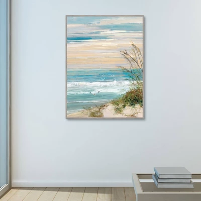 30" X 40" Beach At Dusk By Sally Swatland Framed Canvas Art Print - Masterpiece Art Gallery 2 30" X 40" Beach At Dusk By Sally Swatland Framed Canvas Art Print - Masterpiece Art Gallery - Image 2