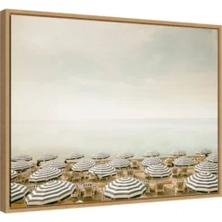 24" X 18" Seaside 4 By Carina Okula Framed Canvas Wall Art - Amanti Art