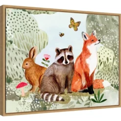 24" X 18" Fox Glen Collection By Victoria Borges Framed Canvas Wall Art - Amanti Art