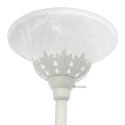 Torchiere Floor Lamp With 2 Reading Lights And Scalloped Glass Shades White - Lalia Home -Safavieh Outlet Store GUEST e9430b84 d204 49ac a52a d589fb84a7f2