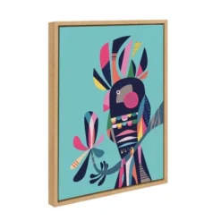 18" X 24" Sylvie Cockatoo Framed Canvas Wall Art By Rachel Lee Natural - Kate And Laurel