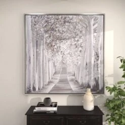 Canvas Landscape Trees Framed Wall Art With Silver Frame White - Olivia & May -Safavieh Outlet Store GUEST e9531723 141a 4931 8294 f82c317d2564