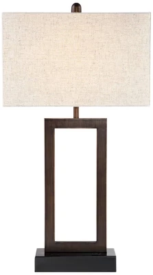 360 Lighting Todd Modern Table Lamps 30" Tall Set Of 2 Bronze With USB And AC Power Outlet In Base Oatmeal Shade For Bedroom Living Room Bedside Desk 8 360 Lighting Todd Modern Table Lamps 30" Tall Set Of 2 Bronze With USB And AC Power Outlet In Base Oatmeal Shade For Bedroom Living Room Bedside Desk - Image 8