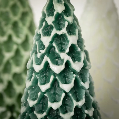 4"H Sullivans Cone Pine Tree Candle Set Of 3; Green 1 4"H Sullivans Cone Pine Tree Candle Set Of 3; Green
