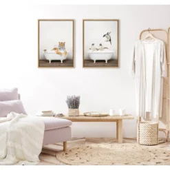 18" X 24" Sylvie Bengal Tiger In Rustic Bath Frame Canvas By Amy Peterson Natural - Kate & Laurel All Things Decor -Safavieh Outlet Store GUEST eb78bbae 1a21 4bfa 8e4b 44d8dcc1de87