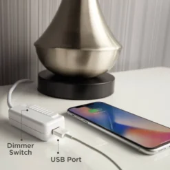 Regency Hill Rustic Farmhouse Desk Lamp 18 1/2" High With USB Dimmer Satin Bronze Metal Blond Mica Shade For Bedroom Living Room House Bedside Home -Safavieh Outlet Store GUEST ebc0f417 de2e 4349 b9ed c3ead5843cdf