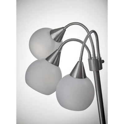 65.5" Phillip 3-Arm Floor Lamp Steel - Adesso 3 65.5" Phillip 3-Arm Floor Lamp Steel - Adesso - Image 3