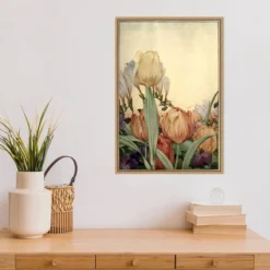 16" X 23" Garden Fantasy I Tulip Framed Canvas Wall Art - Amanti Art -Safavieh Outlet Store GUEST ecae78dc 4ff1 4806 a399 6c2dc667dec3
