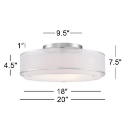 Possini Euro Design Modern Ceiling Lighting Semi Flush Mount Fixture 20" Wide Chrome 3-Light Sheer Outer Off White Inner Drum Shade For Bedroom House 10 Possini Euro Design Modern Ceiling Lighting Semi Flush Mount Fixture 20" Wide Chrome 3-Light Sheer Outer Off White Inner Drum Shade For Bedroom House -Safavieh Outlet Store GUEST ed0184b8 dcd7 4ae2 9ef4 45a9237cdc91
