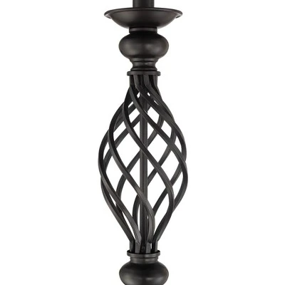 Franklin Iron Works Annie Rustic Floor Lamp With Black Riser 67 1/2" Tall Bronze Iron Scroll Cream Hardback Drum Shade For Living Room Bedroom Office 3 Franklin Iron Works Annie Rustic Floor Lamp With Black Riser 67 1/2" Tall Bronze Iron Scroll Cream Hardback Drum Shade For Living Room Bedroom Office - Image 3