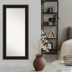 32" X 68" Non-Beveled Mezzanine Espresso Wood Full Length Floor Leaner Mirror - Amanti Art -Safavieh Outlet Store GUEST ed809e2e 725b 445c b2e7 de6ba1448718