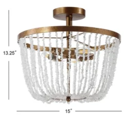 15" Stone/Metal Georgian Flush Mount Ceiling Light (Includes Energy Efficient Light Bulb) Antique Gold - JONATHAN Y -Safavieh Outlet Store GUEST edce4b77 205e 4464 b13d bcf2cfa5d290