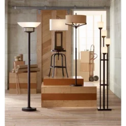 Possini Euro Design Light Blaster Modern Torchiere Floor Lamp 72 1/2" Tall Warm Bronze LED White Frosted Glass Bowl Shade For Living Room Bedroom Home -Safavieh Outlet Store GUEST ee0b8572 bc24 4cd3 8832 dc2dd329705b