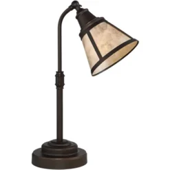 Regency Hill Rustic Farmhouse Desk Lamp 18 1/2" High With USB Dimmer Satin Bronze Metal Blond Mica Shade For Bedroom Living Room House Bedside Home -Safavieh Outlet Store GUEST efaa6ae2 371d 4f32 9947 84159aa30651