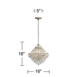 Vienna Full Spectrum Wallingford Antique Brass Chandelier 16" Wide French Crystal Glass 6-Light Fixture For Dining Room House Kitchen Island Entryway -Safavieh Outlet Store GUEST f010628e 7a62 464b 94b7 1d259b581a4a