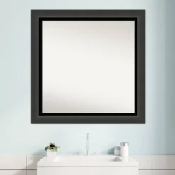 31" X 31" Non-Beveled Tuxedo Black Bathroom Wall Mirror - Amanti Art 15 31" X 31" Non-Beveled Tuxedo Black Bathroom Wall Mirror - Amanti Art -Safavieh Outlet Store GUEST f1b18e74 8550 4e34 8c44 f3276a287d39