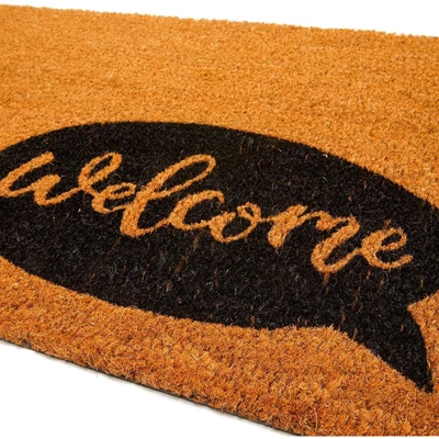 Welcome Speech Bubble Natural Coir Door Mat 17"x30" - Front Doormat Non Slip Rug For Home Indoor Outdoor Entrance 6 Welcome Speech Bubble Natural Coir Door Mat 17"x30" - Front Doormat Non Slip Rug For Home Indoor Outdoor Entrance - Image 6