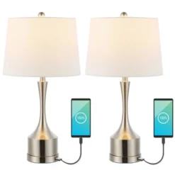(Set Of 2) 26" Cooper Classic French Country Iron LED Table Lamp With USB Charging Port (Includes LED Light Bulb) - JONATHAN Y -Safavieh Outlet Store GUEST f275e1b6 aab4 4c18 9887 8fe98a06f743