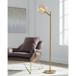 Abanson Floor Lamp Amber/Gold - Signature Design By Ashley
