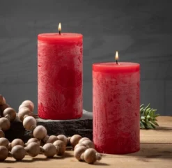 Cranberry Timber Pillar Candles - Set Of 2 -Safavieh Outlet Store GUEST f417ada5 415f 424d bb56 4be0fd03d0d3