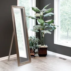 Rectangle Taylor Floor Mirror Light Silver - Howard Elliott