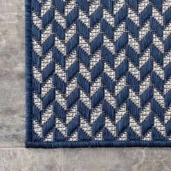 8'x10' Camryn Abstract Herringbone Indoor And Outdoor Area Rug Navy - NuLOOM -Safavieh Outlet Store GUEST f4e485a3 cde6 4e35 b45e 72b8b816a61a