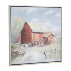 Canvas Landscape Barn Framed Wall Art With Silver Frame Multi Colored - Olivia & May -Safavieh Outlet Store GUEST f58cb0bf f22f 4ad2 b15d 5e7b97139b7f