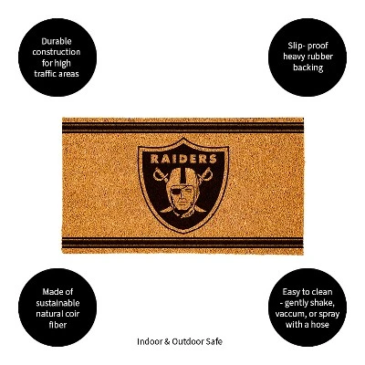 Evergreen Las Vegas Raiders Logo Turf Mat, Brown- 28 X 16 Inches Indoor Outdoor Doormat 3 Evergreen Las Vegas Raiders Logo Turf Mat, Brown- 28 X 16 Inches Indoor Outdoor Doormat - Image 3
