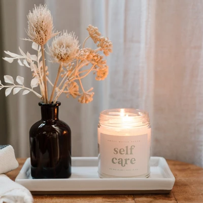 Sweet Water Decor Self Care Pink And Mint Label 9oz Clear Jar Soy Candle 1 Sweet Water Decor Self Care Pink And Mint Label 9oz Clear Jar Soy Candle