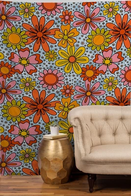 Doodle By Meg Groovy Flowers In Blue Tapestry - Society6 1 Doodle By Meg Groovy Flowers In Blue Tapestry - Society6