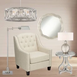 Franklin Iron Works Salima Brushed Nickel Gray Pendant Chandelier 21 1/4" Wide Farmhouse Rustic LED 5-Light Fixture For Dining Room Kitchen Island -Safavieh Outlet Store GUEST f6c9d15d 021d 4a1e 8572 655819e1ba75