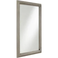 Noble Park Rectangular Vanity Wall Mirror Vintage Rustic Farmhouse Beaded Gray Washed Wood Frame 25 1/2" Wide For Bathroom Bedroom Living Room House -Safavieh Outlet Store GUEST f89d5bf6 352b 4074 9457 2b5f9a0cc652