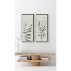18" X 40" Sylvie Eucalyptus Botanical I By The Creative Bunch Studio Framed Wall Canvas Gray - Kate & Laurel All Things Decor -Safavieh Outlet Store GUEST fb308d3f af7d 45a1 b66a f903f3013cdb