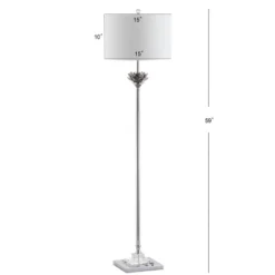 59" Crystal/Metal Amelia Lotus Floor Lamp (Includes LED Light Bulb) Gray - JONATHAN Y -Safavieh Outlet Store GUEST fb37a3a6 4e81 4489 a0f7 713fb2ed1d66