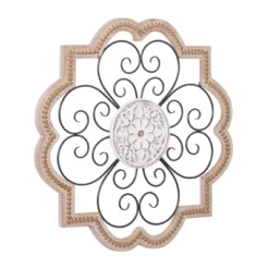 Wood Scroll Carved Beading Wall Decor With Metal Accents Brown - Olivia & May 17 Wood Scroll Carved Beading Wall Decor With Metal Accents Brown - Olivia & May -Safavieh Outlet Store GUEST fb77275e 8967 4a31 b6dd 63d96301207e