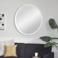 Contemporary Wood Wall Mirror White - Olivia & May