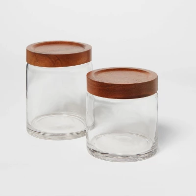 Canister Acacia/Glass Medium - Threshold™ 3 Canister Acacia/Glass Medium - Threshold™ - Image 3