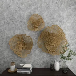 Metal Floral Wall Decor Set Of 3 Gold - Olivia & May -Safavieh Outlet Store GUEST fdab8ca1 cdb0 45bd 87dd 2c5c1edc43a3