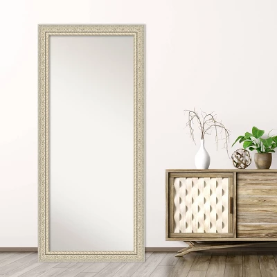 30" X 66" Non-Beveled Fair Baroque Cream Wood Full Length Floor Leaner Mirror - Amanti Art 6 30" X 66" Non-Beveled Fair Baroque Cream Wood Full Length Floor Leaner Mirror - Amanti Art - Image 6