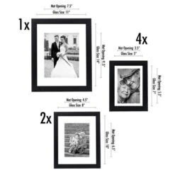 Americanflat Picture Frame Set Of 7 Pieces With Tempered Shatter-resistant Glass - Available In A Variety Of Sizes And Styles