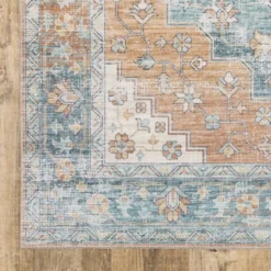 Marcel Bohemian Border Medallion Area Rug Orange/Blue - Captiv8e Designs -Safavieh Outlet Store GUEST ff1e3360 c74c 41bd bf2b e9aac0d8f435