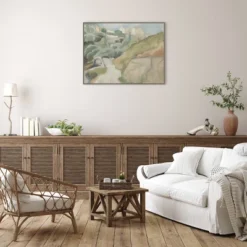 42" X 32" Afternoon Forest Hike By Urban Road Framed Canvas Wall Art Print - Amanti Art -Safavieh Outlet Store GUEST ffc2509c 2b43 4144 9880 d1f68b9aef12